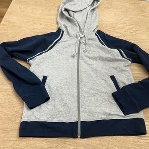 COPY - beate navy and gray Zip Up Hoodie medium